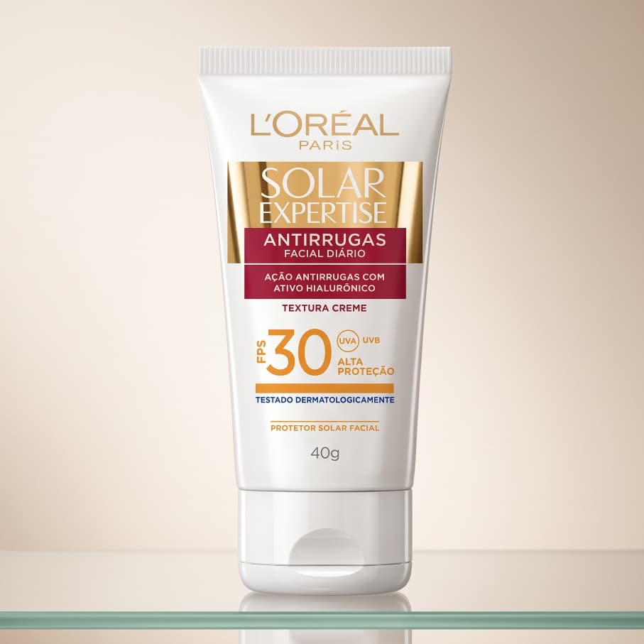 Protetor Solar Facial L'Oréal Paris Solar Expertise Antirrugas FPS 30 40g Oil Free Efeito Matte Ácido Hialurônico