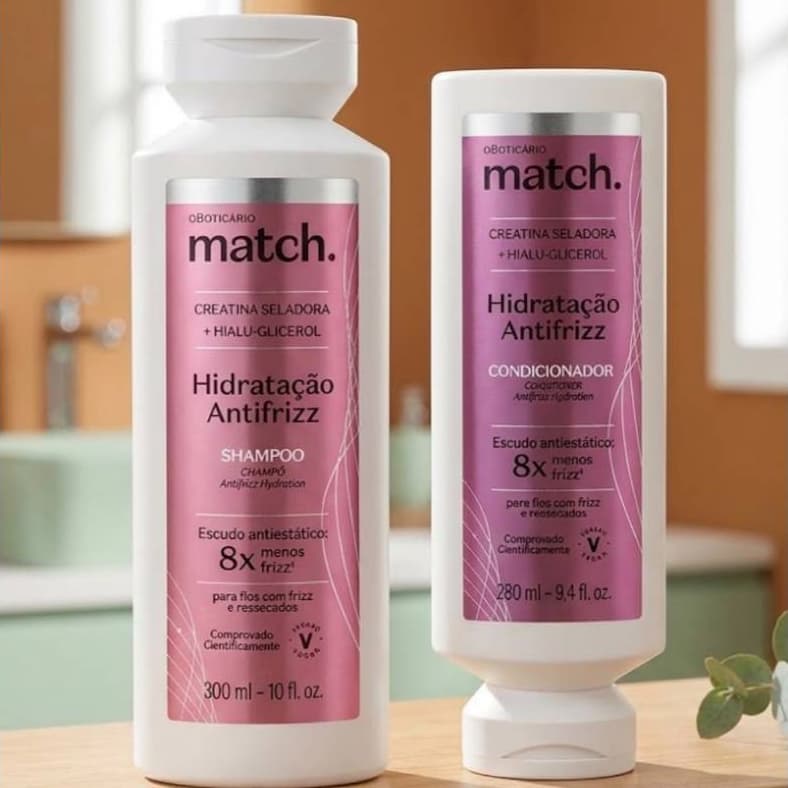kit Match Hidratante Antifrizz  Shampoo e Condicionador