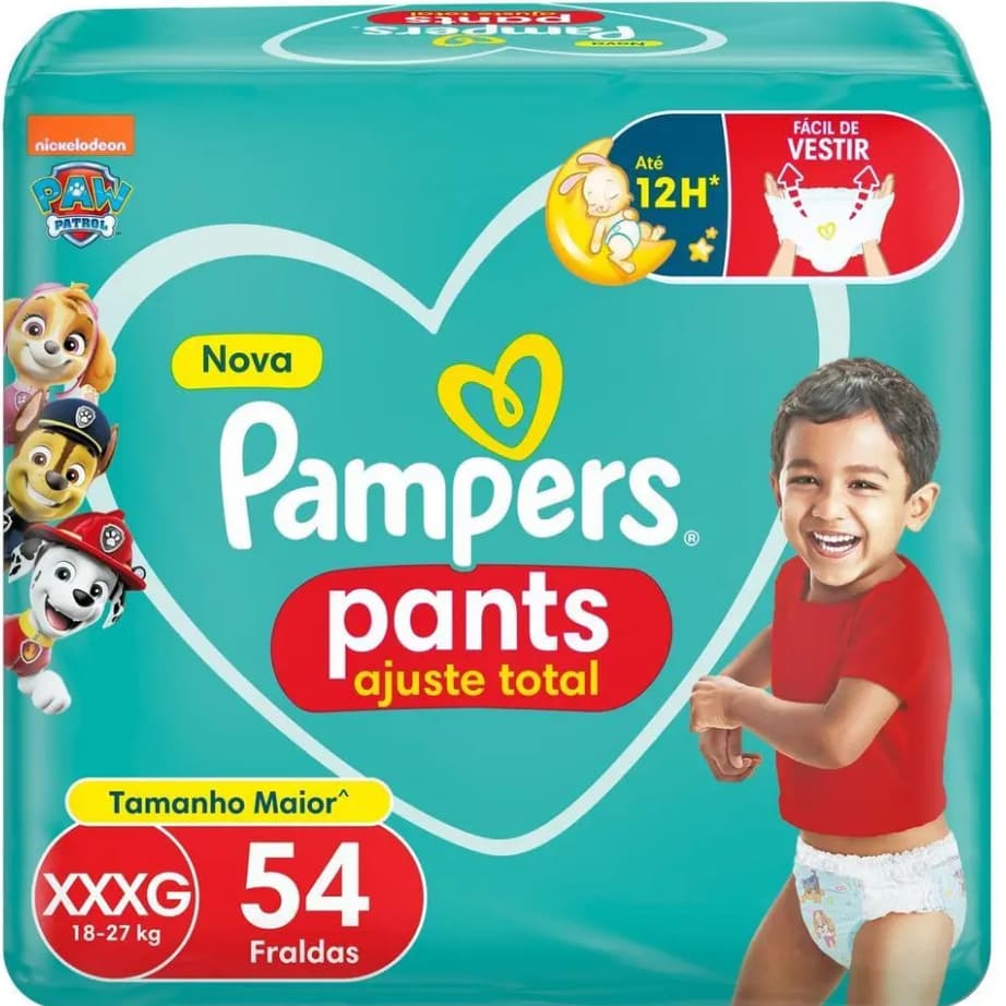 Fralda Pampers Pants Ajuste Total Xxxg 54 Unidades Sem Gênero
