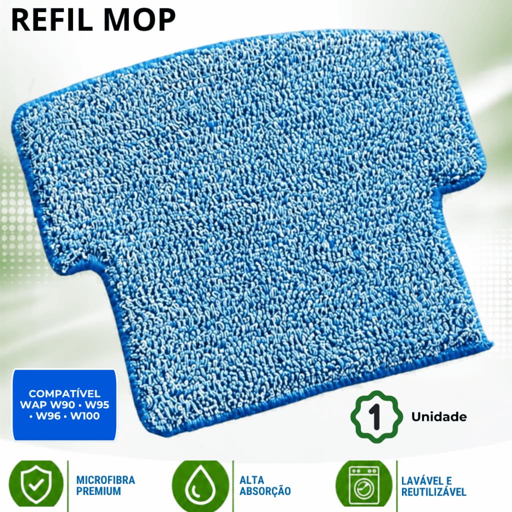 Refil Pano Mop Microfibra para Robô Aspirador WAP W90 W95 W96 W100