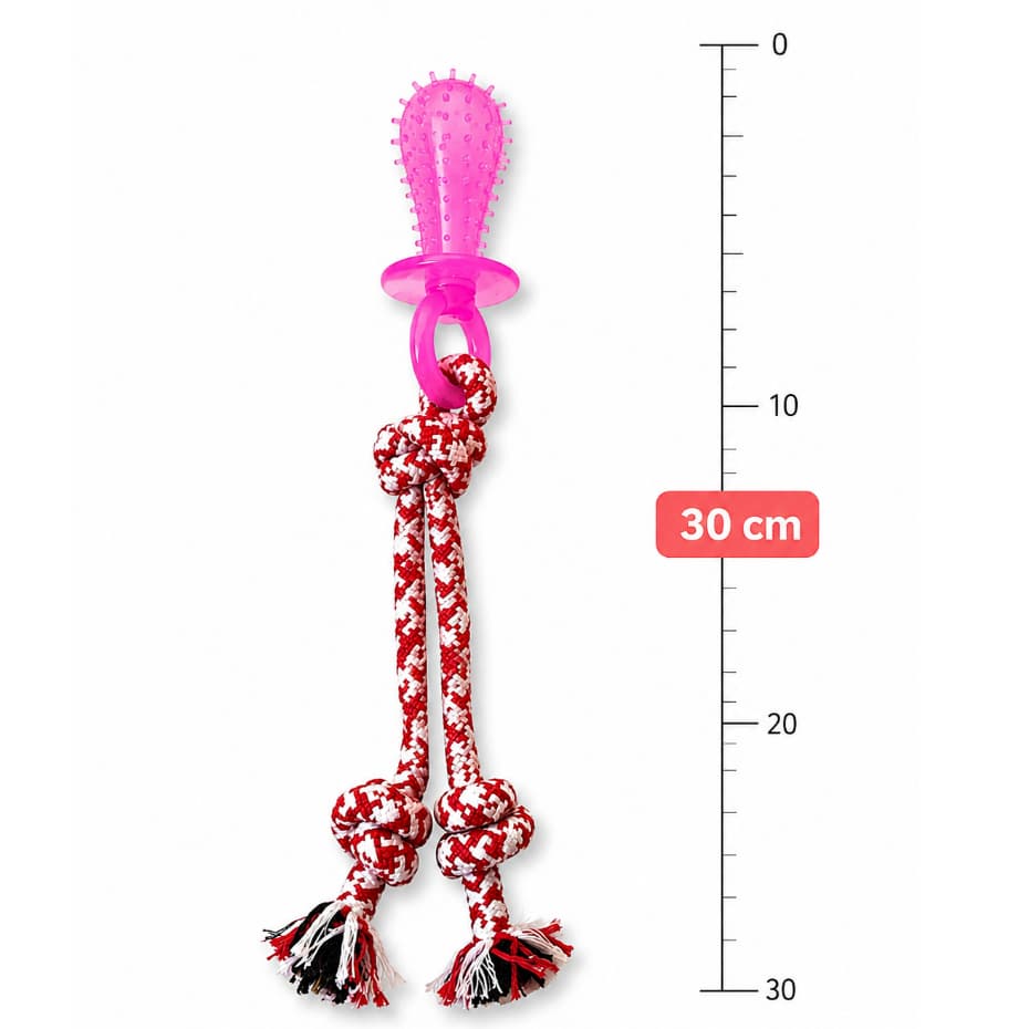Brinquedo Mordedor de Corda Pet 30cm com Mordedor Texturizado | Brinquedo para Cachorro Cabo de Força.