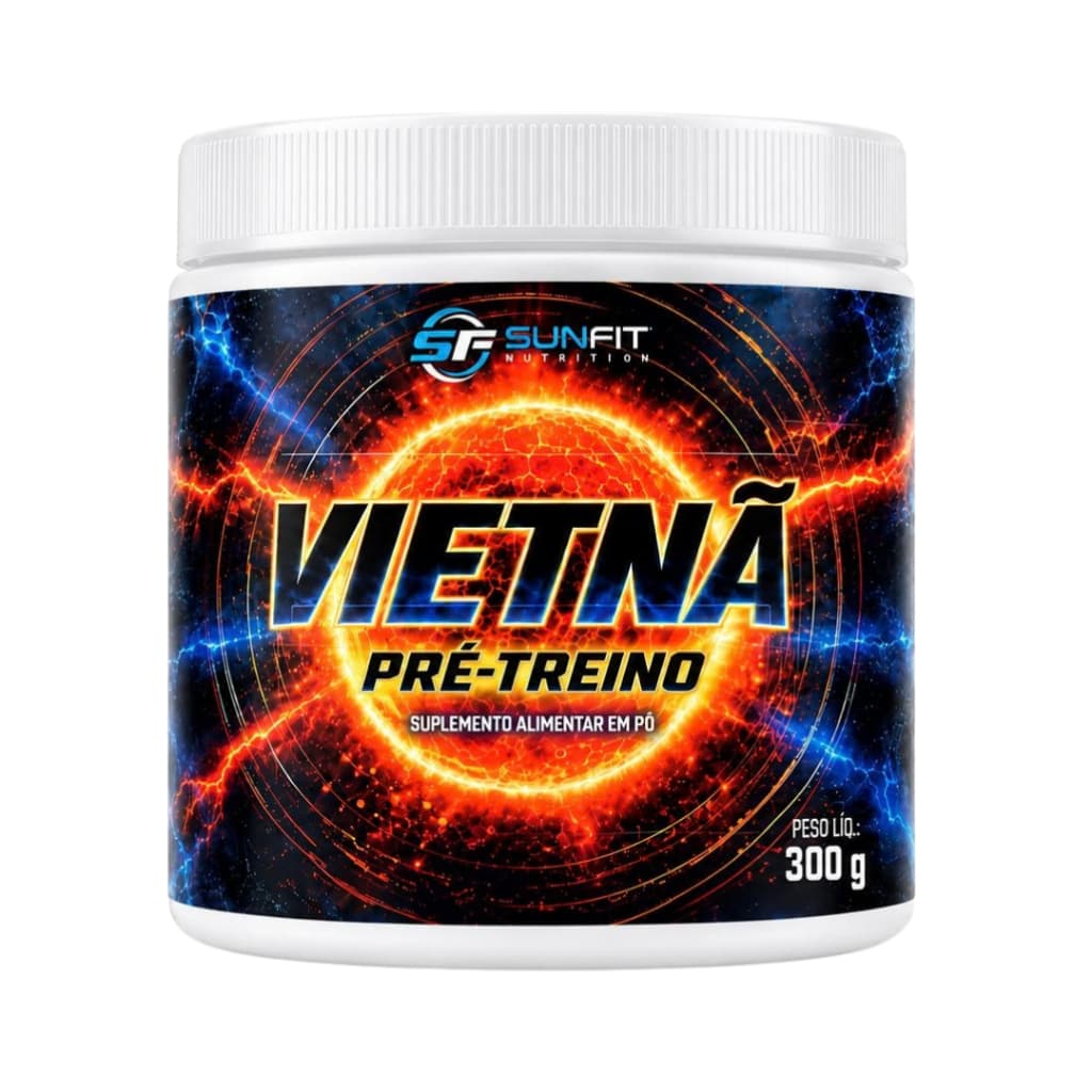 Pré-Treino Vietnã Sunfit Nutrition Suplemento Alimentar em Pó 300g - 200mg de Cafeína Por Dose