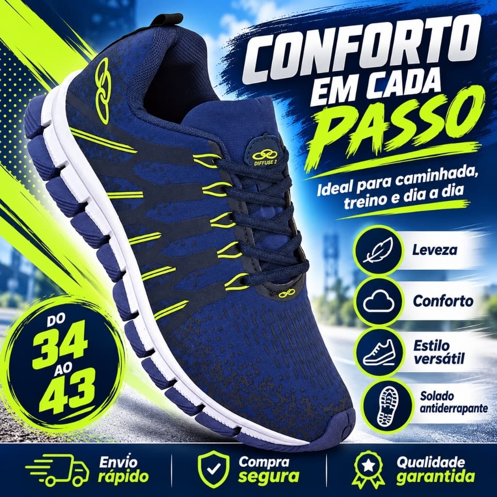Tênis esportivo academia caminhada treino corrida treinar masculino tenis feminino casual infantil 34 ao 43 PROMOÇÃO