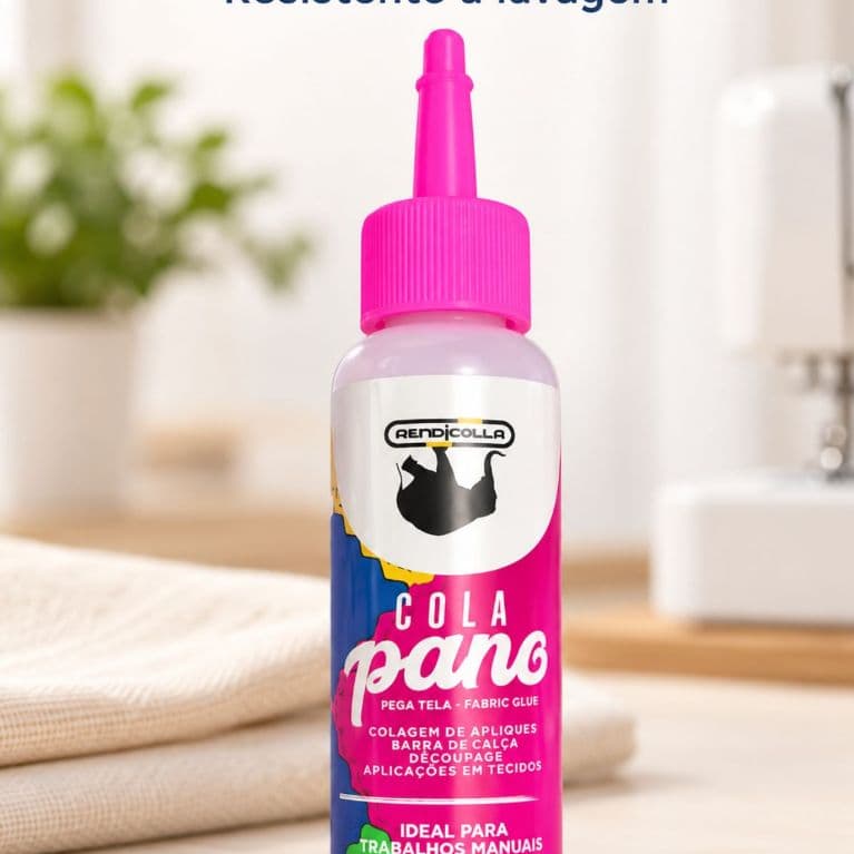 Cola Pano Rendicolla 50g Tecido Apliques Barra de Calça Artesanato Patchwork Resistente à Lavagem 1 Unidade