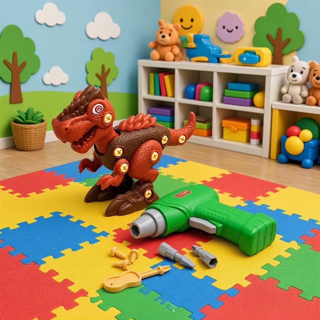 Brinquedo Dinossauro Monta Desmonta Furadeira Eletrica Infantil Educativo Criativo Brinquedo educativo
