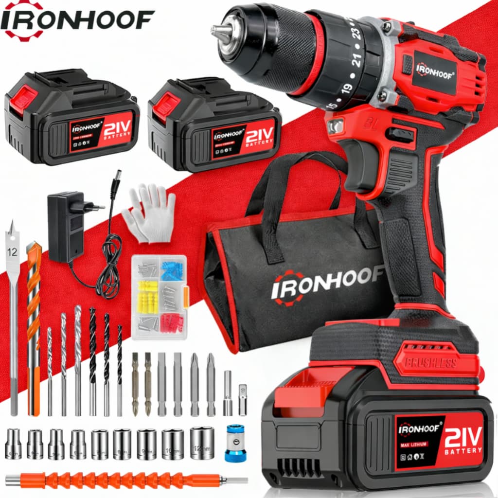 Parafusadeira e Furadeira Sem Fio Portátil De Impacto Brushless