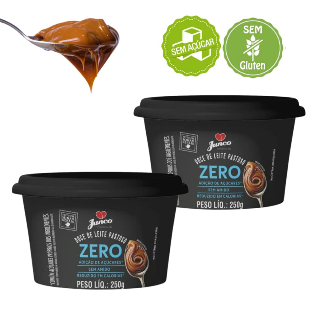Kit 2 Doces de Leite Junco 250g | Zero Açúcar, Cremoso e Saudável!