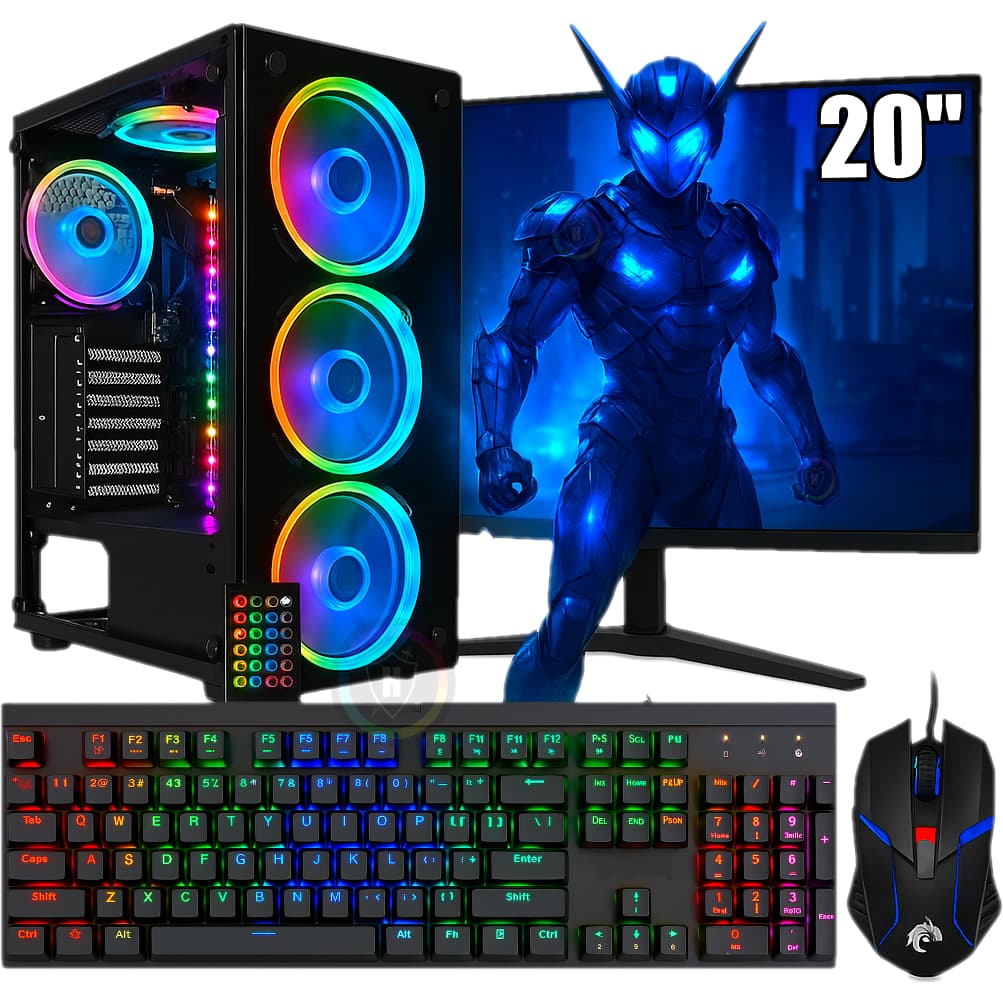 Computador Pc Gamer Completo Amd 4.2Ghz / Placa Video 2Gb / 16Gb Ram / Ssd 480Gb / Monitor 20" 75Hz