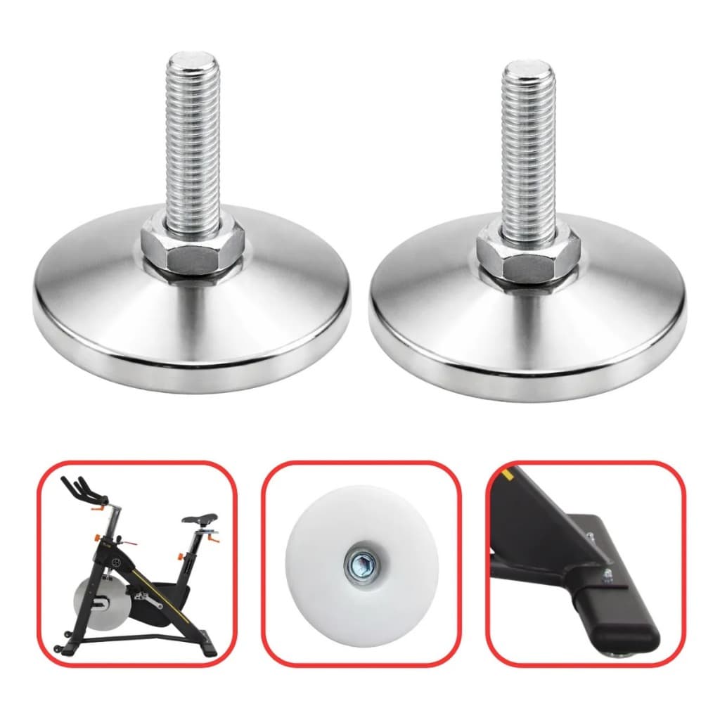 Kit Com 2 Pés Nivelador Compatível Para Bicicleta Ergométrica Spinning Movement Tour Bike