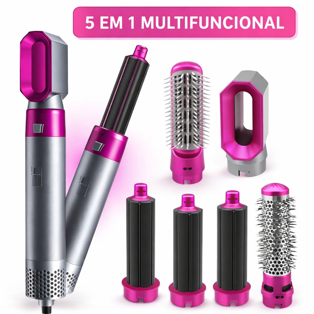 Escova Secadora de Cabelo 5 em 1 110V Multifuncional Modeladora Profissional