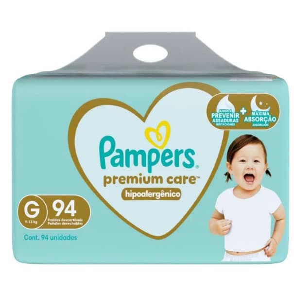 Fralda Pampers Premium Care G 94 Unidades