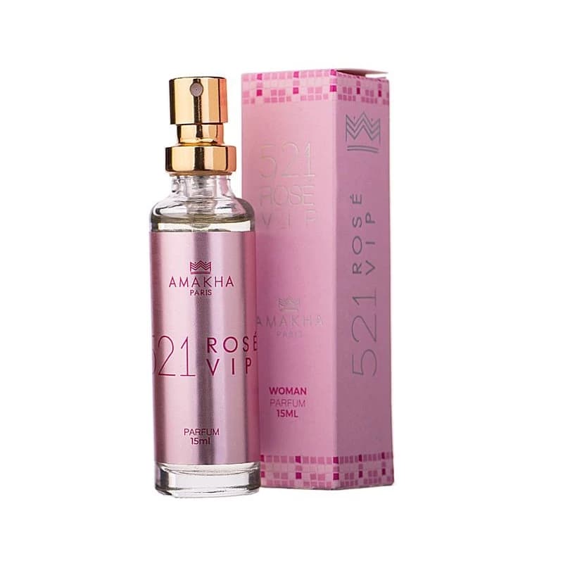 Perfume Feminino 521 Vip Rosé Amakha Paris 15ml - Inspiração Importado (Deo Colônia de Bolso)