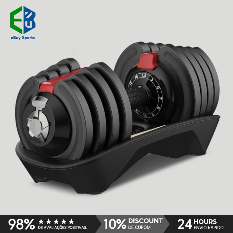 Ebuy Sports Halter Dumbell Até 25kg Peso Profissional Academia Treino Exercicio Musculação Tonificador Ajustavel