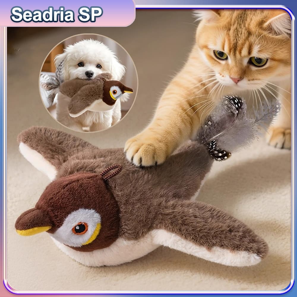 Batendo Pássaro Pardal Gato Brinquedo , Chilrear Vívido USB Interativo Voador Brinquedos , Eletrônico