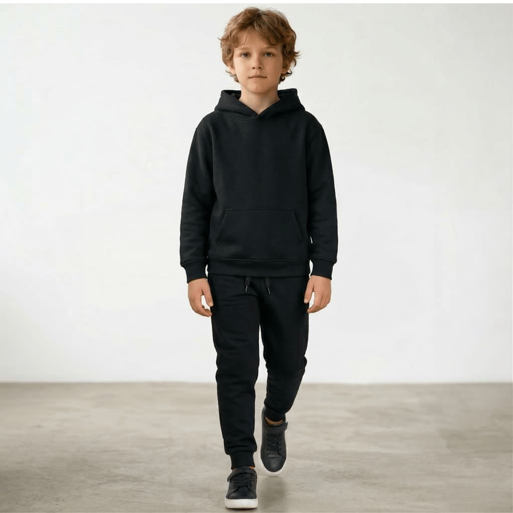Conjunto Moletom Blusa de frio + Calça de moletom Conjunto infantil Moletom canguru moletom gola careca para crianças