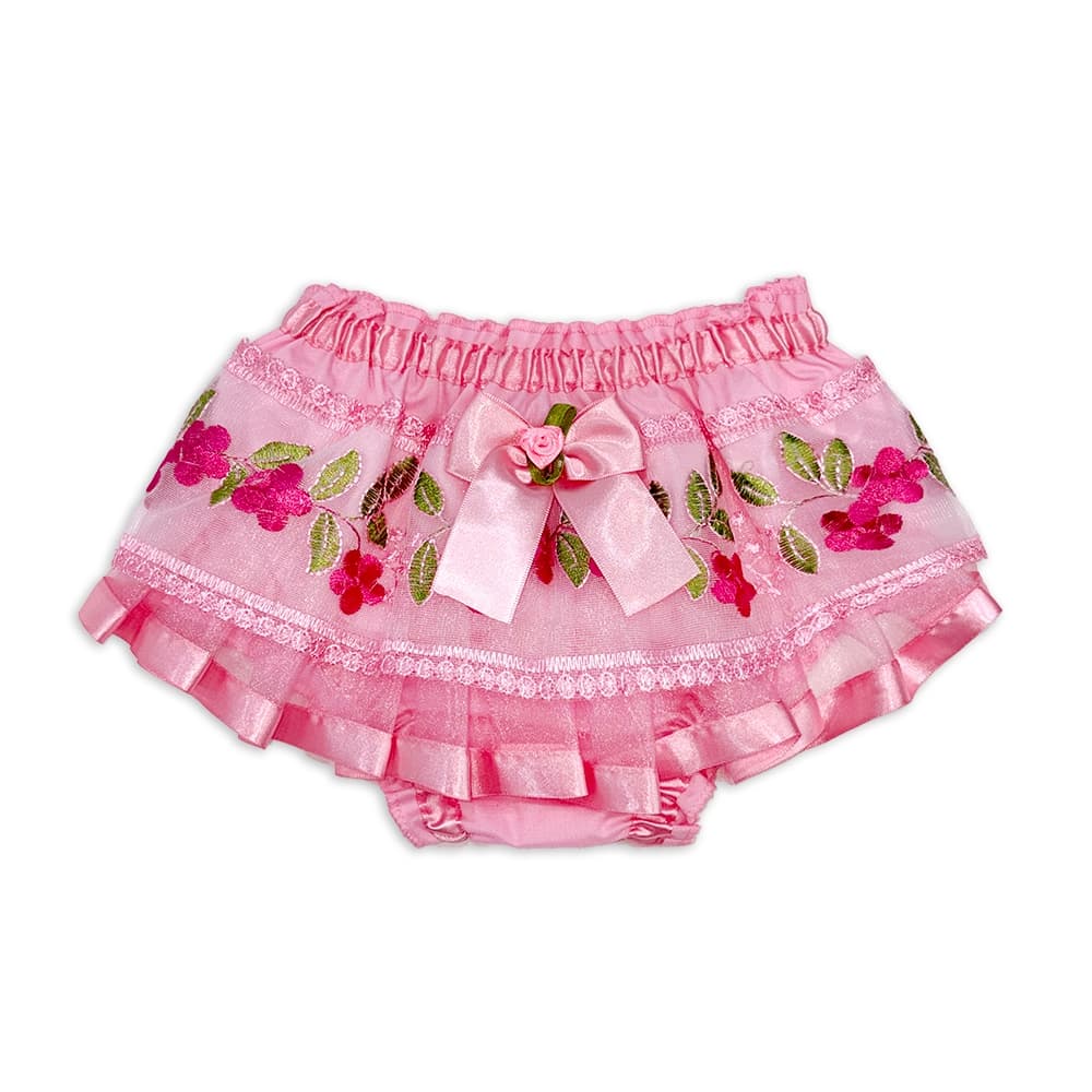 Calcinha Tapa Fralda Infantil com Laço Acetinado