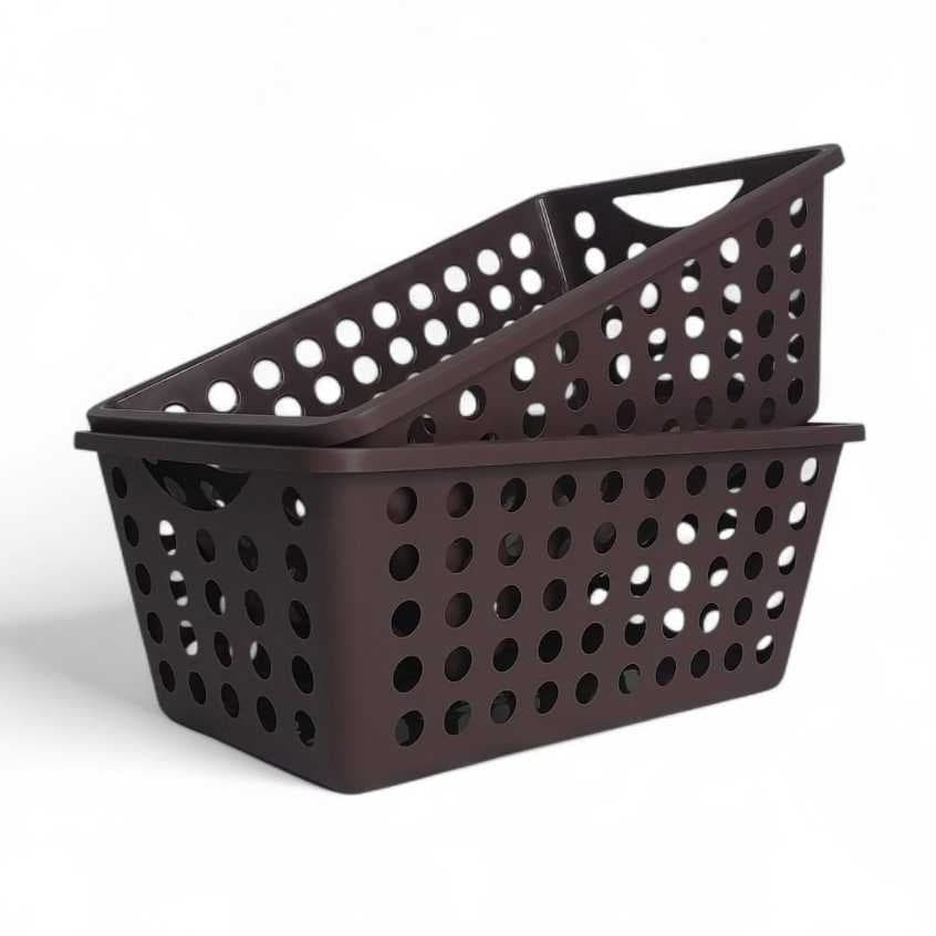 Kit 4 Cestos Organizadores Multiuso Plástico Resistente Organizador para Banheiro Cozinha Quarto Lavanderia