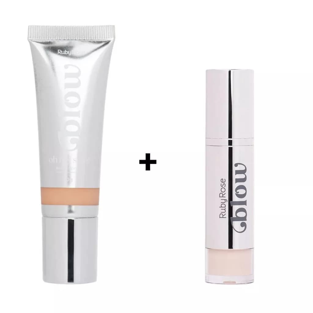 Kit Base Líquida + Corretivo Blow – Ruby Rose | Pele Perfeita e Radiante