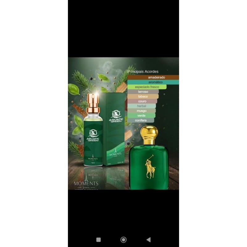 Perfume de Bolso Masculino Apolo 15ml - Compacto, Importado, Com Cheiro Prolongadomomentsparis.inspiradoPOLOGREEN