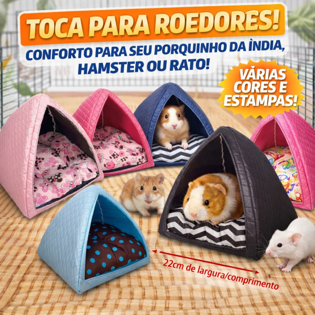 Toca Cama Para Porco da Índia Ratos e Roedores