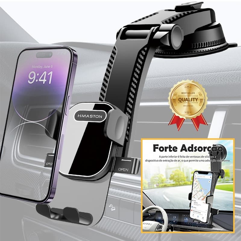 Suporte de Carro PARA PAINEL Curvo Veicular Articulado com Rotação De 360 Graus Universal para Carro H'MASTON VENTOSA
