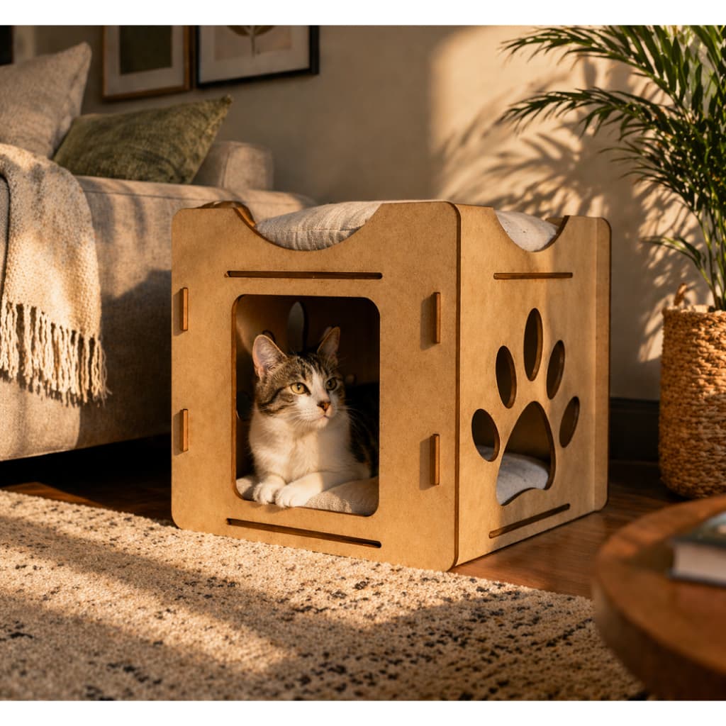 Casinha em MDF para Pet Gato
