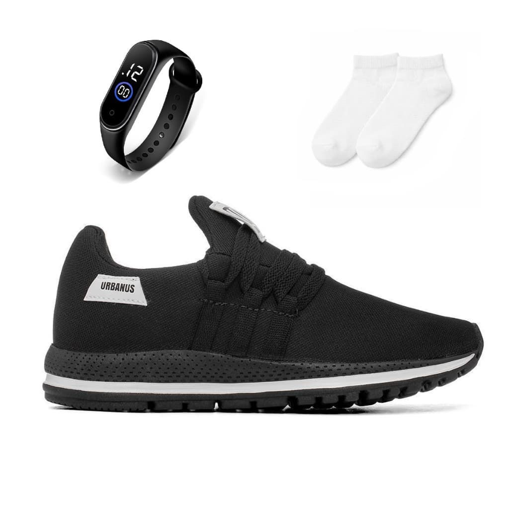 Tenis Masculino Feminino + Relogio + Meia Esportivo Versatil Caminhada Treino Corrida Lançamento Promoção
