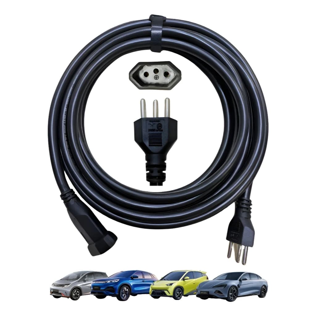 Extensão Carregador Veicular 10m 20a 4mm Byd Gwm Dolphin Mini Taysla Feyree Cabo Reforçado 3.5kw Profissional Evsplugs