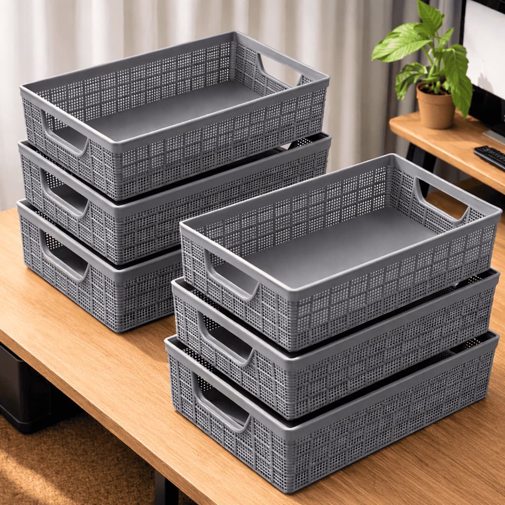 Kit 6 Cestos Organizador Multiuso 2 Litros Cozinha Banheiro em Plástico