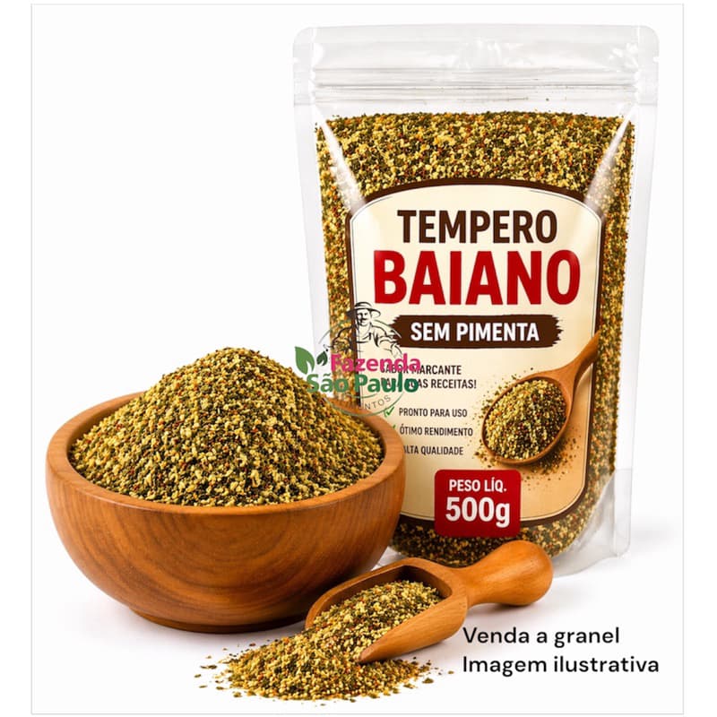 TEMPERO BAIANO SEM PIMENTA 250G 500G 1K