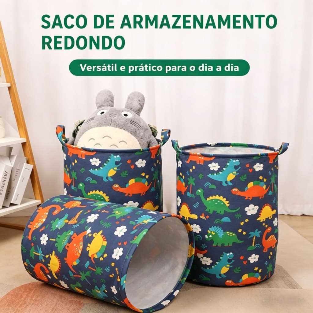 Cesto para Roupa Suja 60L Organizador Dobrável Impermeável com Alça Multiuso para Lavanderia Banheiro Quarto e Brinquedo