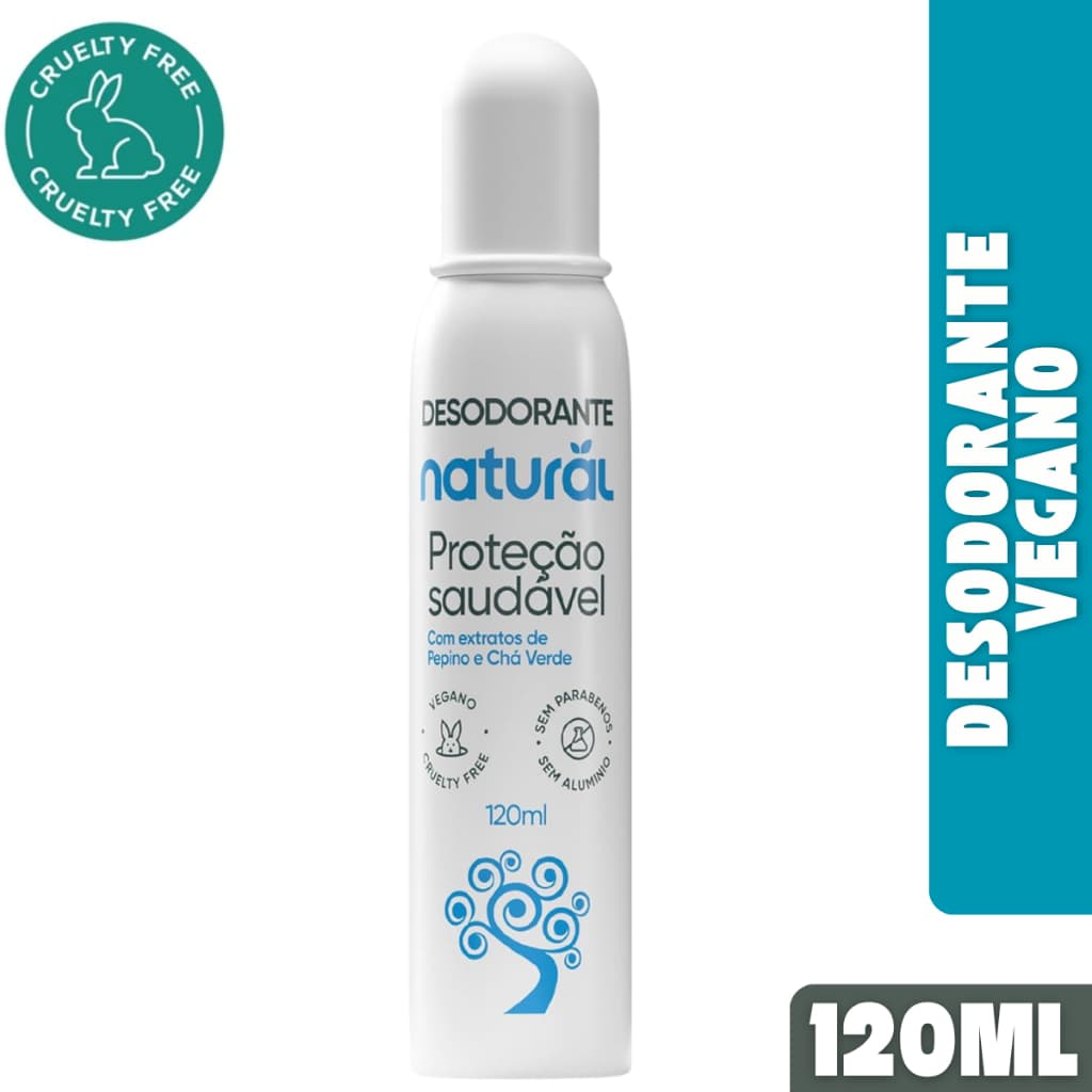Desodorante Spray Orgânico Natural Pepino e Chá Verde 120ml