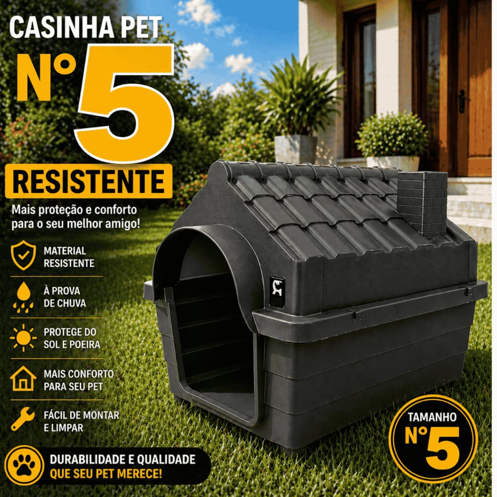 Casa Casinha n5 Cachorro Plástica Desmontável e Laváve pet