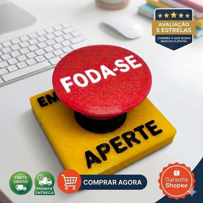 Botão F*da-se Som de Teclado Mecânico Fidget Toy Antiestresse Presente Criativo e Divertido Geek