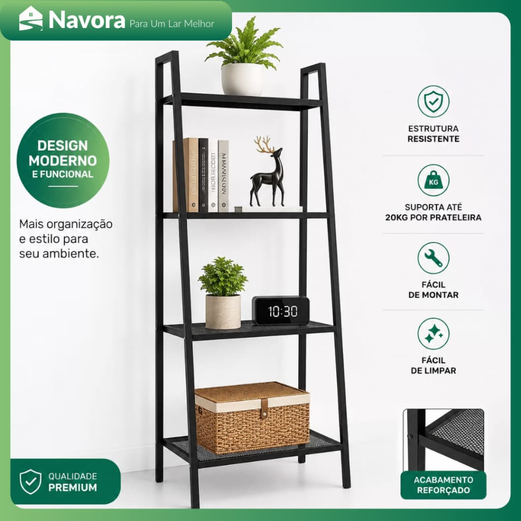 Prateleira Industrial Multiuso Estante Livreiro Organizadora para Sala Cozinha Quarto
