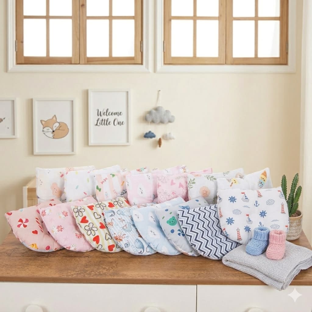 Kit 10 Travesseiros Anatômicos Bebê Atacado Enxoval Maternidade Macio Conforto Revenda Recém-Nascido Pronta Entrega