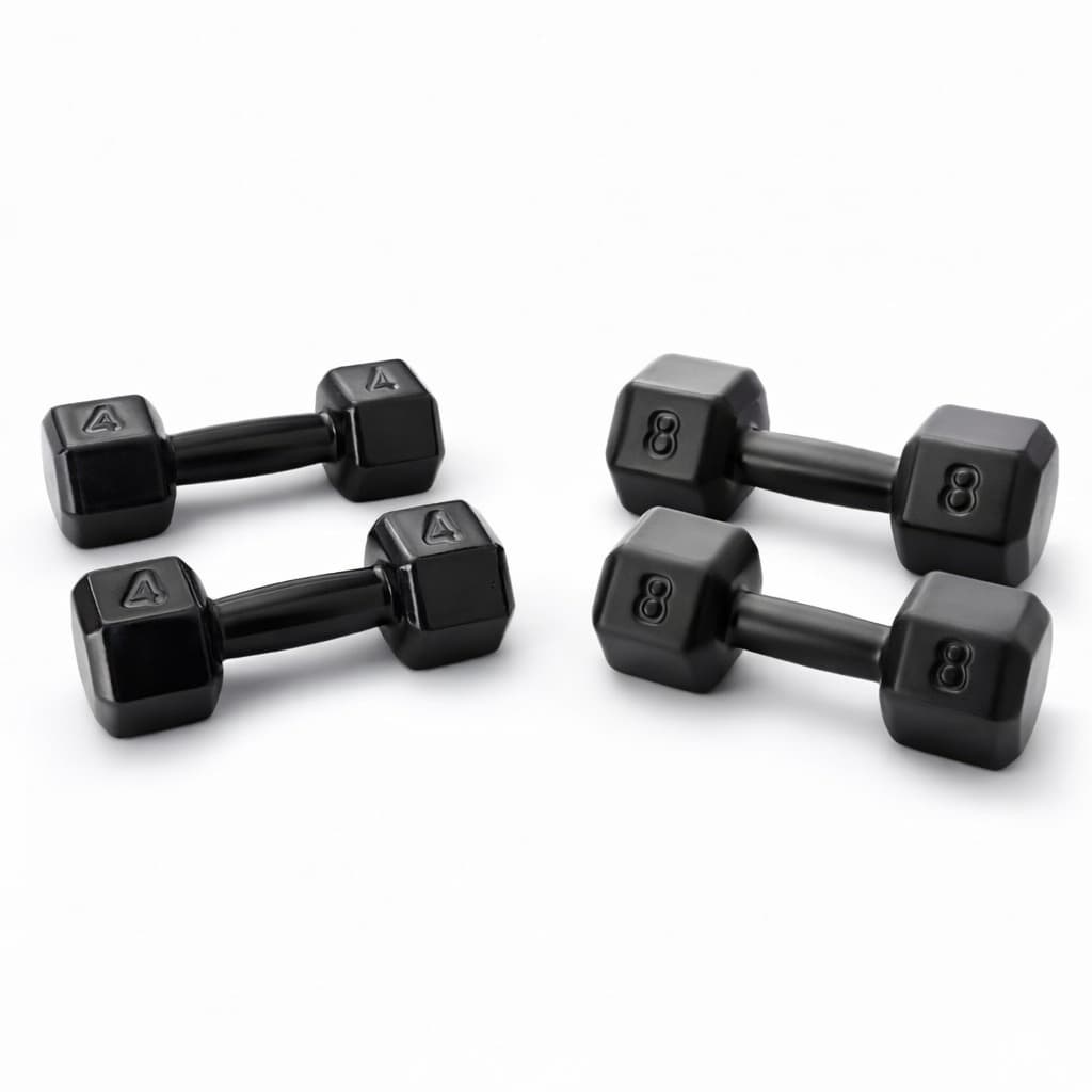 KIT 2 HALTER 4KG ACADEMIA E 2 HALTER 8KG EXERCICIO FITNESS MUSCULACAO TREINO FORCA CONDICIONAMENTO FISICO COMPLETO