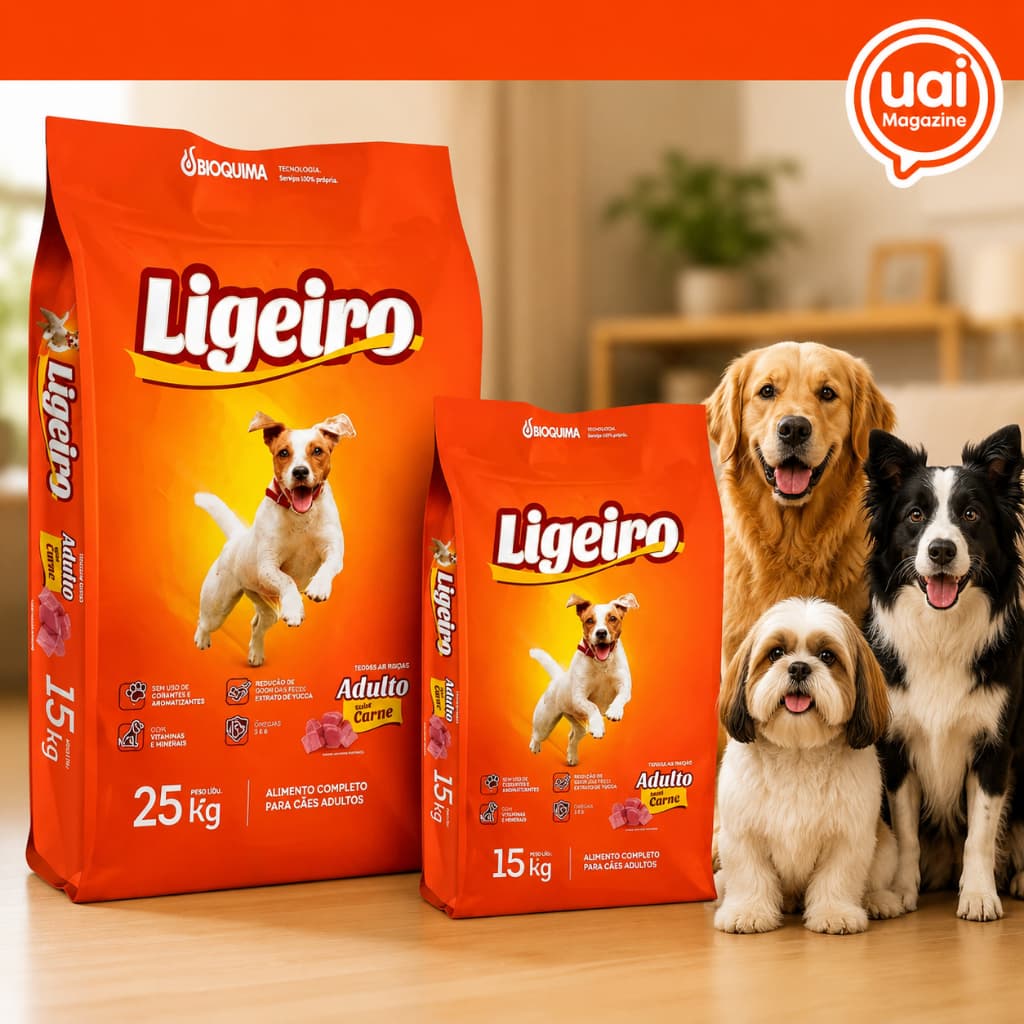 Ração Cachorro Adulto 15Kg Ou 25Kg Ligeiro Tradicional Carne