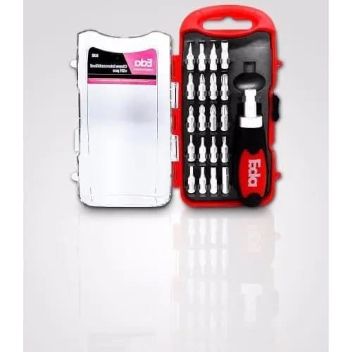 Jogo Chaves Intercambiável Catraca Reta Kit com 21 Peças EDA Kit Ferramentas Profissional Completo Premium