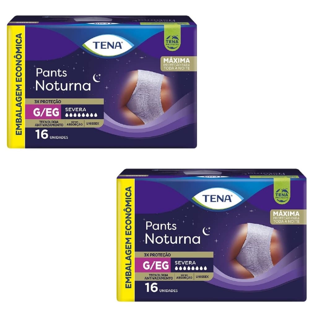 Kit 2ptes Roupa Íntima Tena Pants Noturna G/EG 16un (Total 32un) AB.2