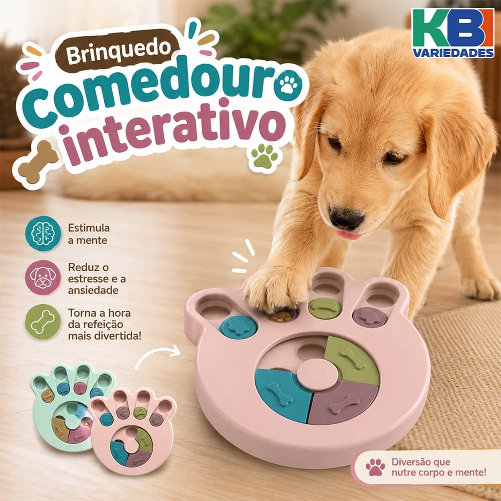 Brinquedo Comedouro Interativo Lento P Cachorro Caes Pet Petisco Ração