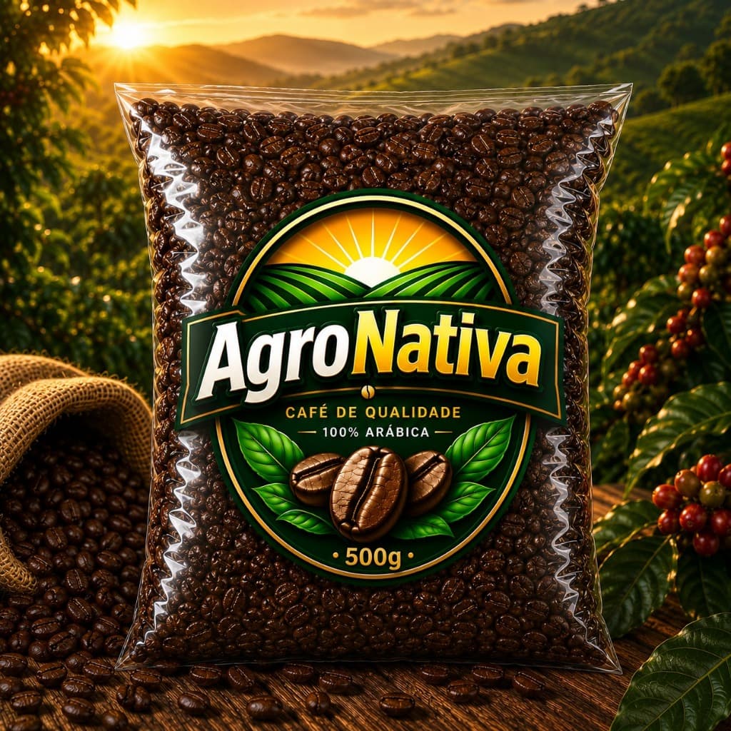 Café AgroNativa 500g Café em Grãos 100% Arábica Gourmet Premium Fresco Direto da Fazenda