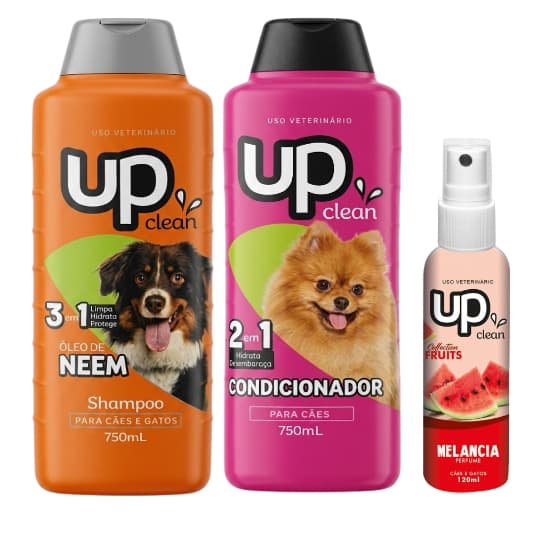 Kit Shampoo para cachorro Shampoo oleo de neem 750ML + Condicionador 750ml +perfume 60ml