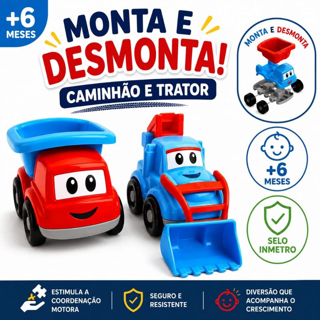 Carrinho Leo O Caminhão E Seu Amigo Trator Maxi Babys -Maral Desenho Infantil