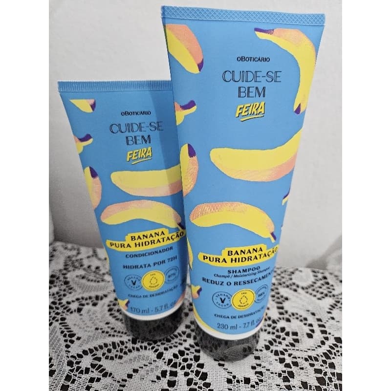 Kit Shampoo+condicionador banana hidratante cuide-se bem o boticário