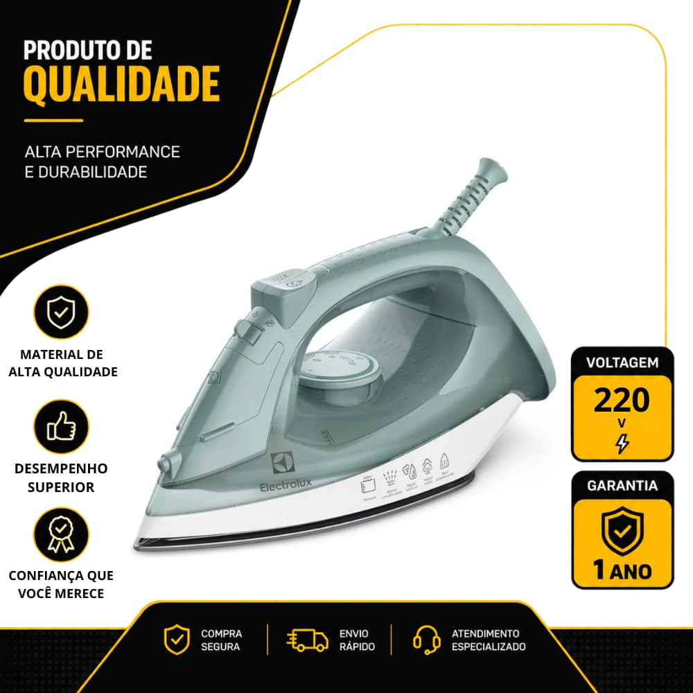 FERRO ELECTROLUX DE PASSAR ROUPA A VAPOR E A SECO EFFICIENT COM VAPOR VERTICAL 220V ESI11