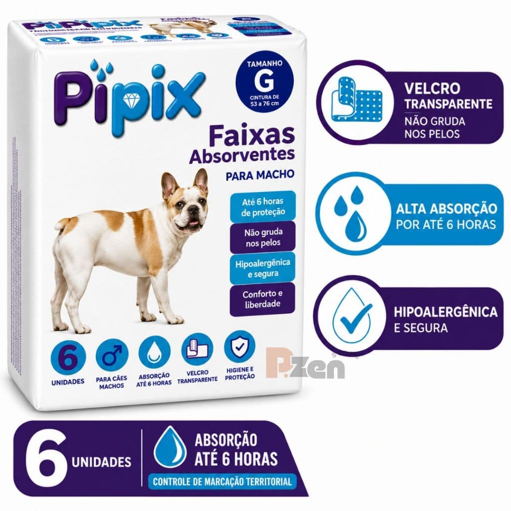 Fralda Descartável para Cachorro Macho Fralda Higiênica P/cães Pipix