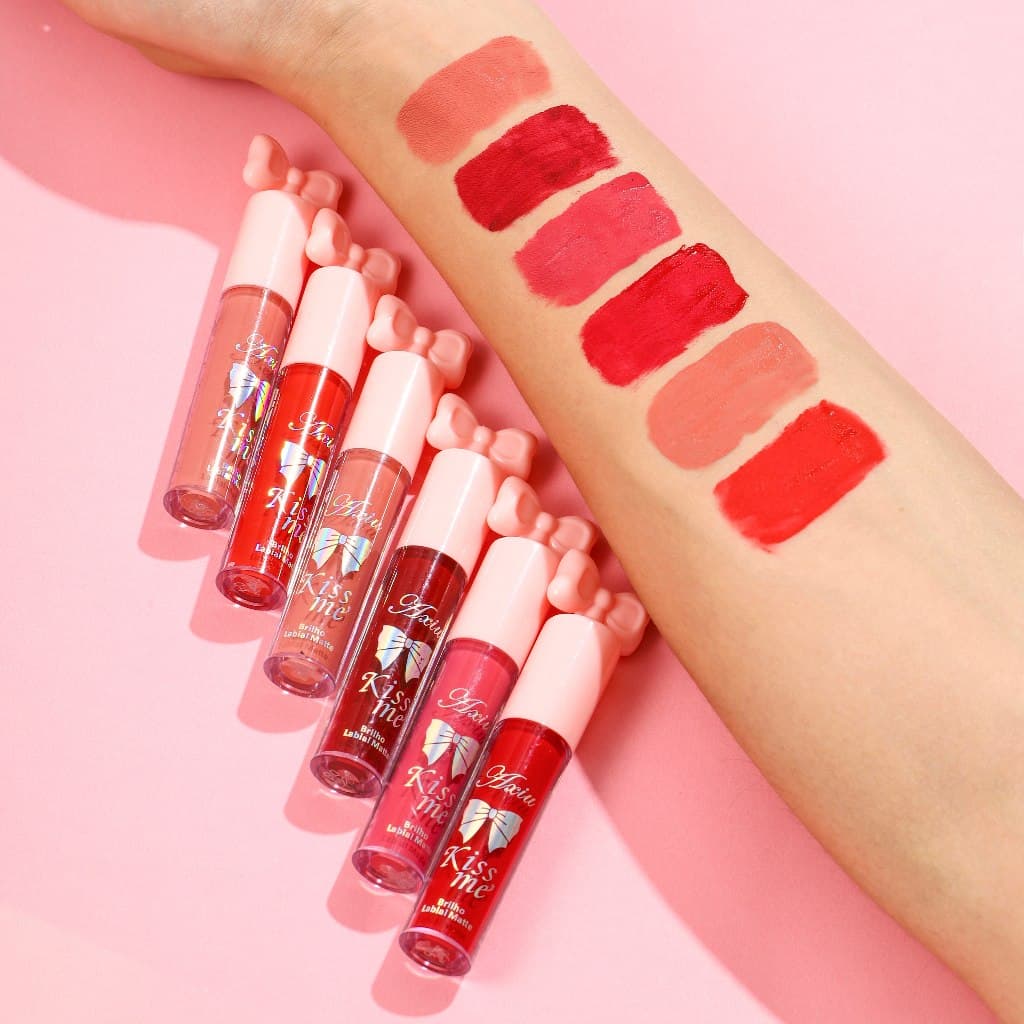 🌸Axiu-n🌸lip tint maquiagem Lip Gloss Brilho Labial batom matte franboesa batom vermelho batom liquido alta duraçao