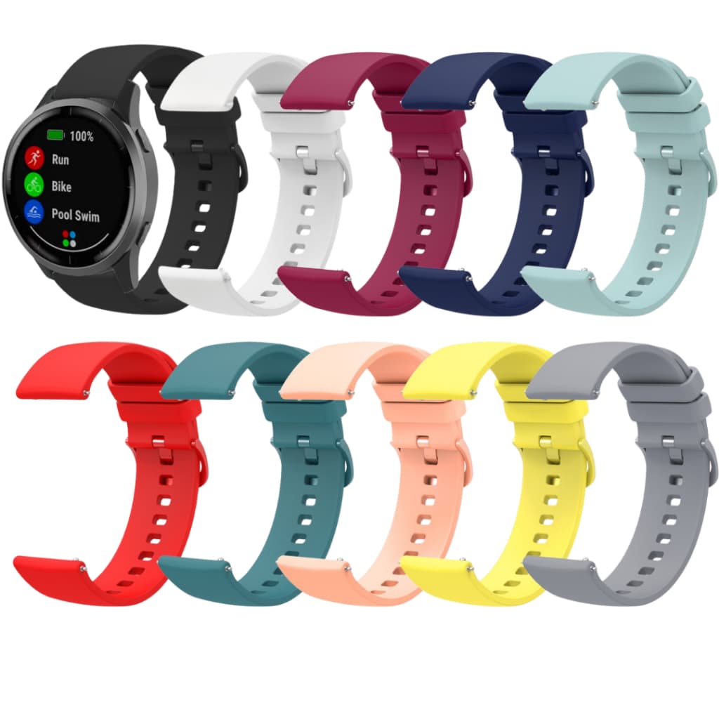 Pulseira de silicone com fivela T universal para smartwatch relógios  de 20 mm/22 mm