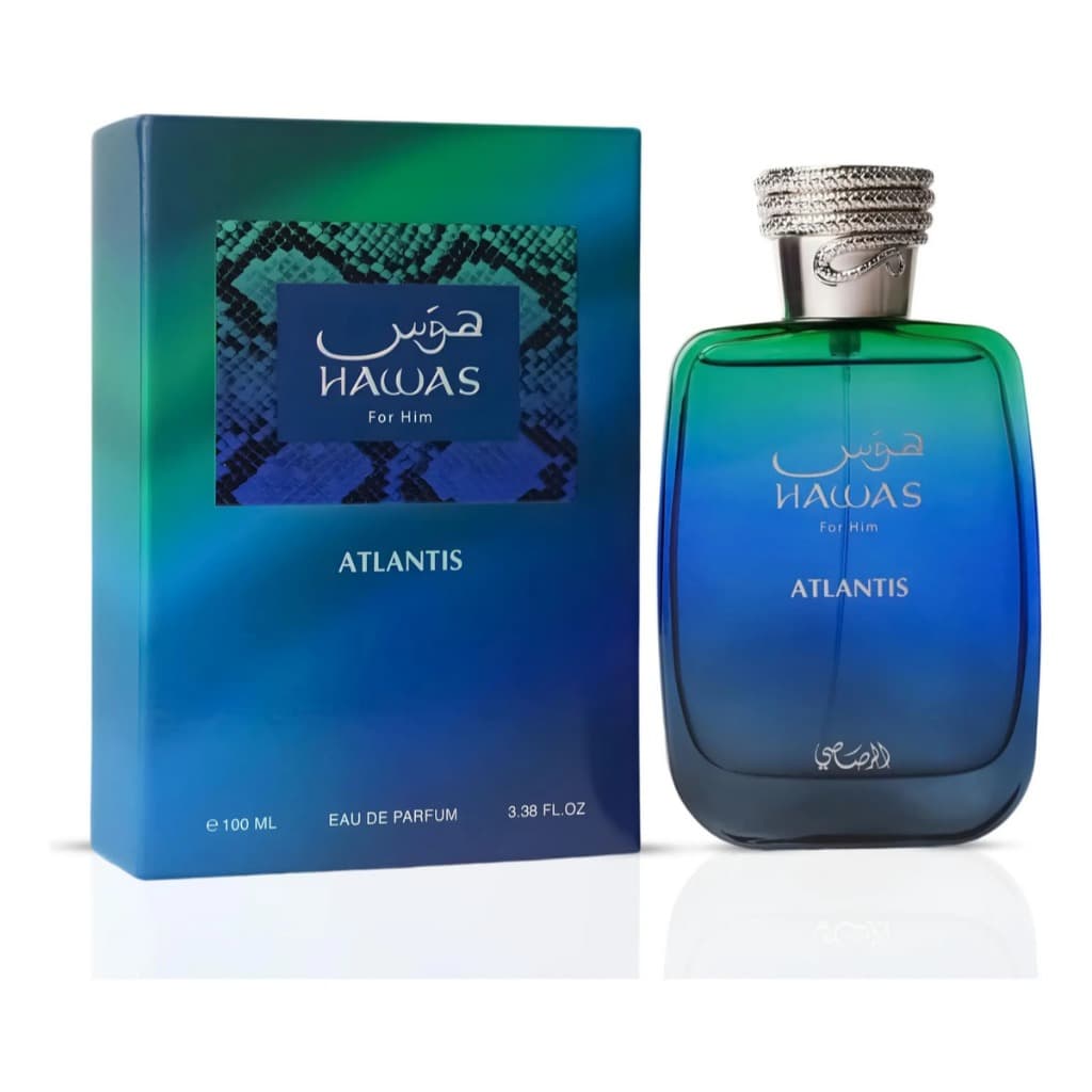 Perfume Rasasi Hawas Atlantis EDP 100ml Masculino Original Importado Alta Fixação